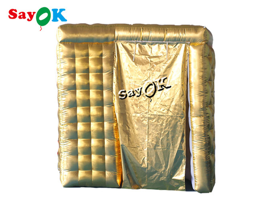 تزئینات مهمانی بادی 2.4 متری 8 فوت طلایی رنگ قوس عکس بادی غرفه عکس با دمنده هوای داخلی
