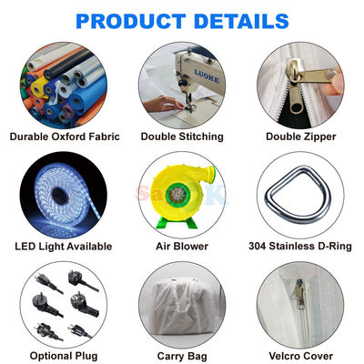 چادر مهمانی ضد آب پارچه آکسفورد بزرگ چراغ ال ای دی قابل انفجار برای 200 نفر