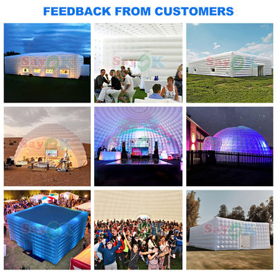 طراحی رایگان چادر بزرگ سفید مکعب هوا PVC چادر پرتابی