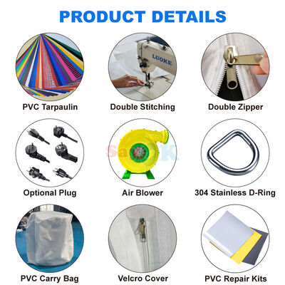 سایوک ODM OEM ضد شعله PVC Tarpaulin غول پیلیون چادر بادکنکی برای رویدادها 100 200 نفر