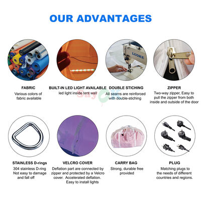 چادر تبلیغاتی بزرگ سایوک برای فضای باز، چادرهای عروسی، باشگاه، مهمانی برای رویدادهای 200 نفره با LED