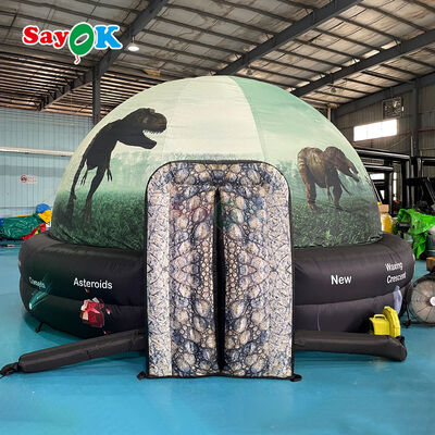 گنبد سیاره‌نمای بادی قابل حمل با قطر ۵ متر با پارچه کاملاً سیاه و ضد حریق برای آموزش مدرسه